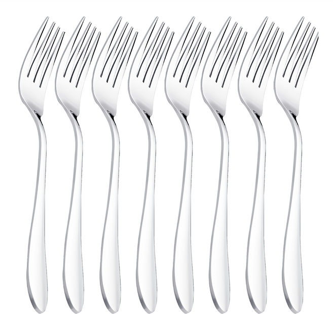 AHOYE 經典不鏽鋼餐叉子 20.7 x 2.6 x 1.2cm, 8支, 銀色