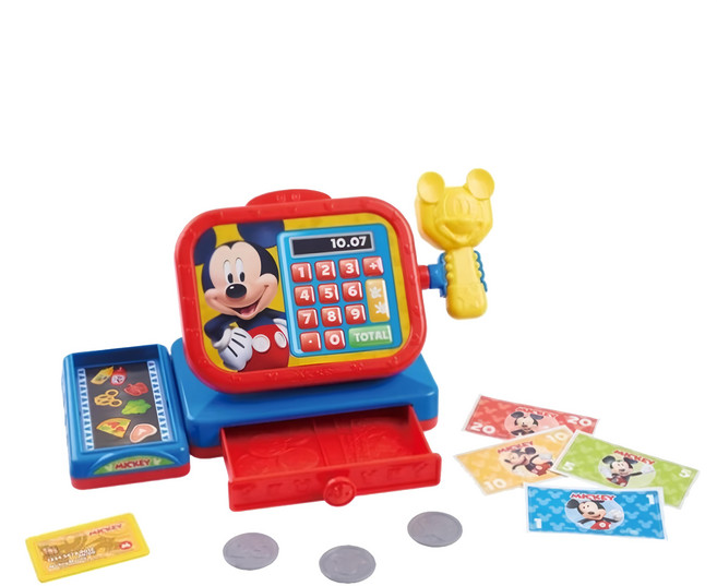 MICKEY MOUSE 米奇 Disney Junior 米奇聲效收銀機, 米奇聲效收銀機 藍色 + 紅色, 1組