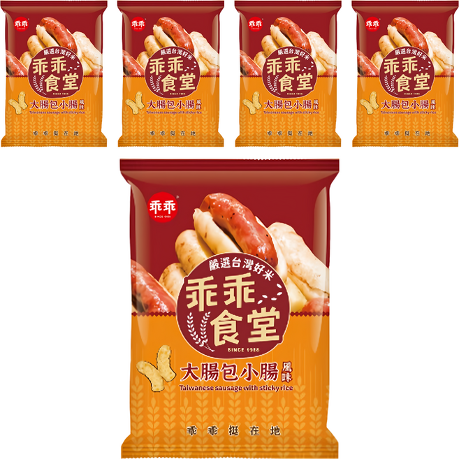 乖乖 食堂米果 大腸包小腸風味, 5包, 60g