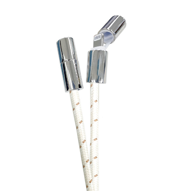 REAICE 台陞科技 2WAY Type-C-Lightning 手機掛繩充電線, 1.5m, 迷霧米, 1條