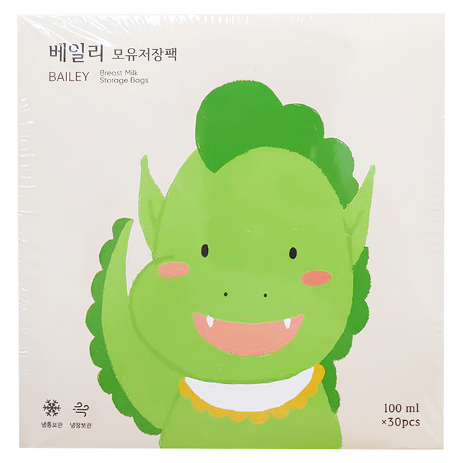 BaILEY 拋棄式母乳儲存袋 龍寶寶 100ml, 1盒, transparent, 30個