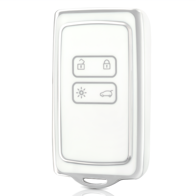 OFFCURVE TPU 르노삼성 엣지라인 자동차 4버튼 샤인 XM3 SM6 QM6 풀커버 스마트키 적용 키케이스 단품 다양한 컬러, 화이트 실버