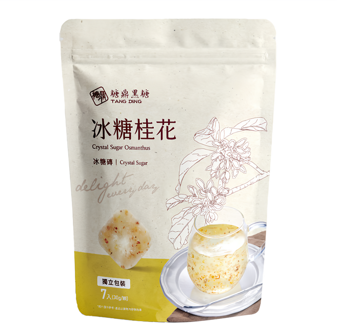 糖鼎 黑糖磚 冰糖桂花, 30g, 7個, 1袋