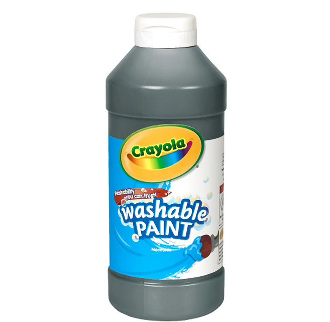 Crayola 繪兒樂 可水洗兒童顏料 黑色, 16oz, 1色