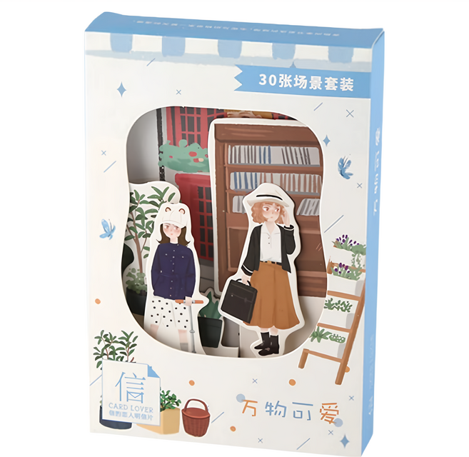 CARD LOVER 信的戀人 明信片 加卡片 綜合版面 30張, 萬物可愛, 1盒