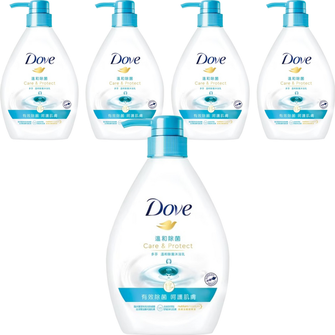 Dove 多芬 溫和除菌沐浴乳 呵護肌膚, 1L, 5瓶