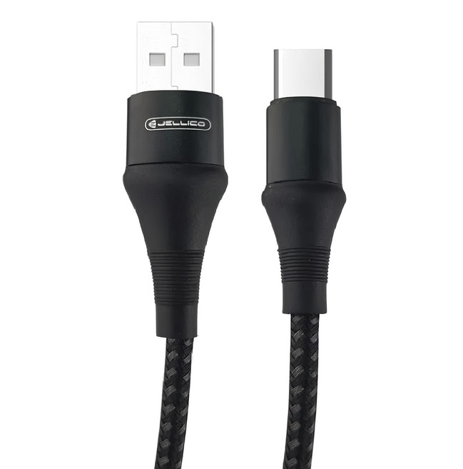 JELLiCO 杰力科 高抗系列 Type-C充電傳輸線 JEC-A7-BKC, 1200mm, 黑色, 1條