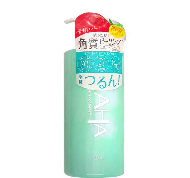 BCL AHA 柔膚潔淨沐浴乳 身體去角質, 480ml, 1瓶
