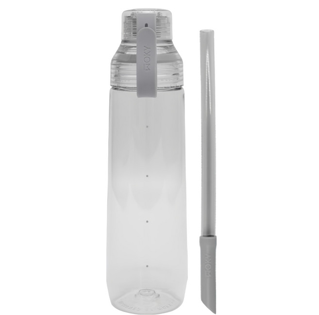 WOKY 沃廚 台灣公司貨 Ecozen透明瓶 附彈跳吸管, 淺灰色, 800ml, 1個