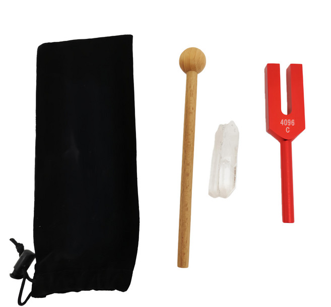 理享家 水晶消磁淨化音叉 4096hz, 1組, 紅色