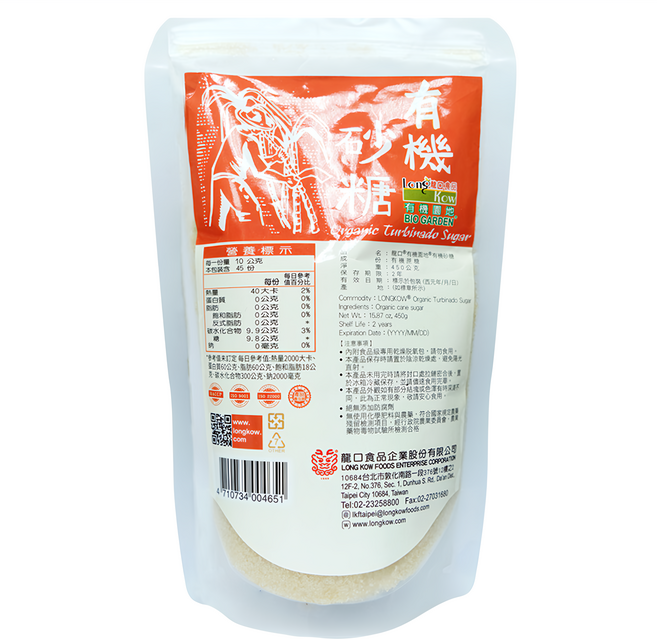 龍口 有機砂糖, 450g, 1包