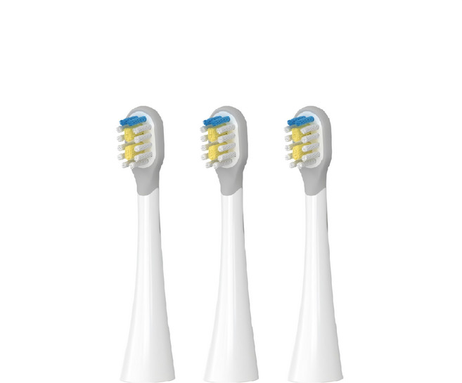 sOlac 兒童音波震動牙刷專用刷頭 Set 3入 食品級矽膠 護齦包覆刷頭 美國杜邦刷毛, SK-23W, 1組