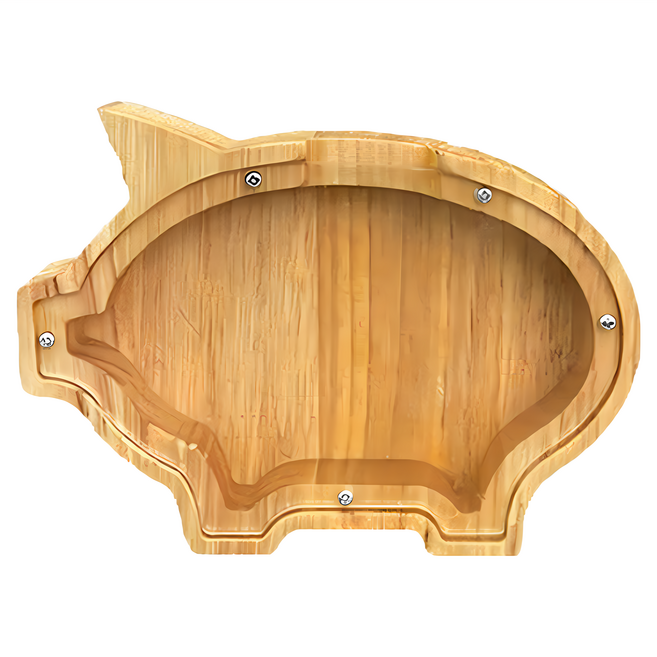 CHIFUN SENHUO 祈樂森活 木質存錢筒 豬 500g, 木色, 1個