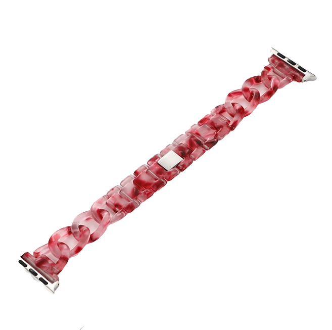 DAYA 經典石紋牛仔鍊單排錶帶 Apple Watch 錶帶, 櫻桃紅, 1條