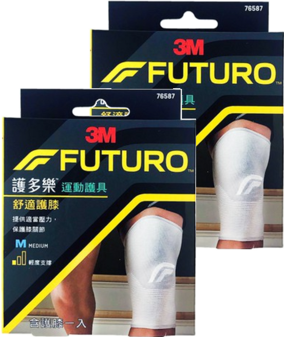 3M FUTURO 護多樂 舒適護膝 76588, 灰色, 2個