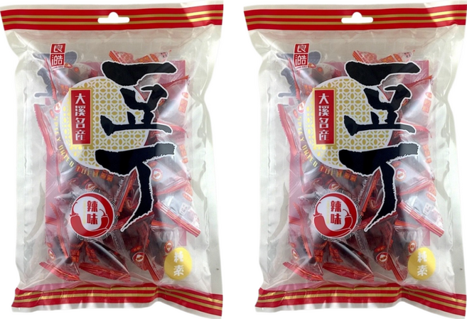 良澔 大溪名產豆丁 辣味, 220g, 2袋