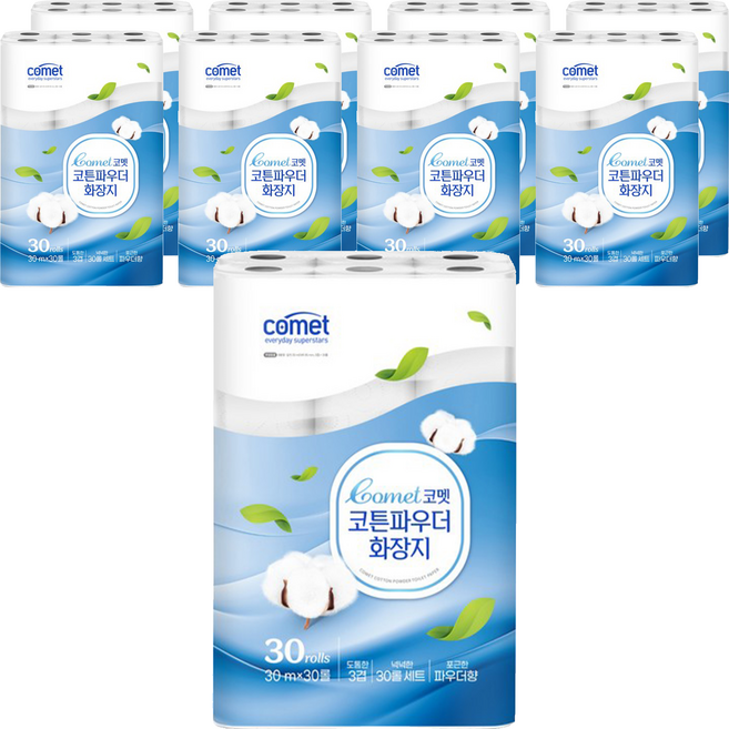 comet Cotton Powder 捲筒衛生紙, 30m, 30捲, 9包