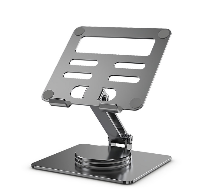 YUNMI 桌上型手機/筆電鋁合金摺疊支架 旋轉款, 1個, 灰色