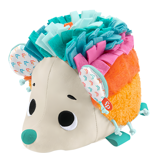 Fisher-Price 費雪 娃娃觸覺玩具 可愛感官 3個月以上寶寶適用, 小刺蝟 白色, 1個