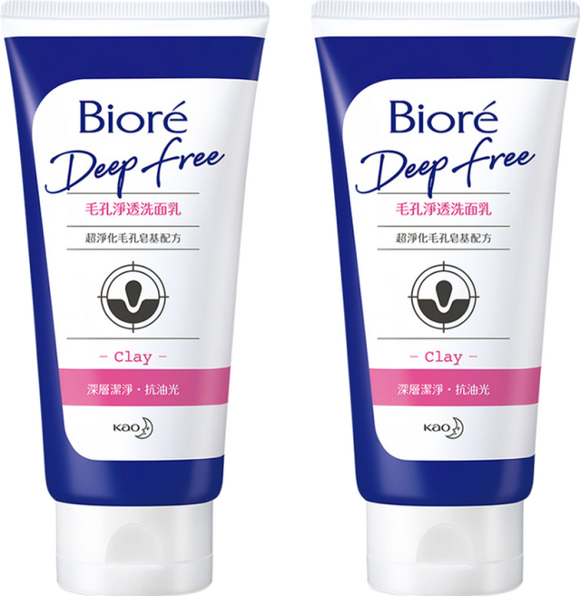 Biore 蜜妮 台灣公司貨 Deep Free 毛孔淨透洗面乳, 120g, 2條