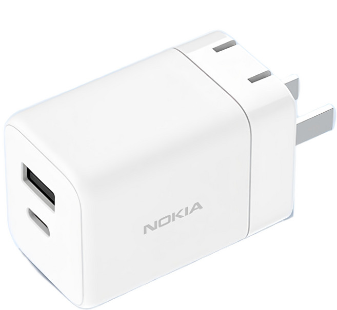 NOKIA GaN氮化鎵PD充電器 30W P6307 PD 3.0 多重保護, 白色, 1盒