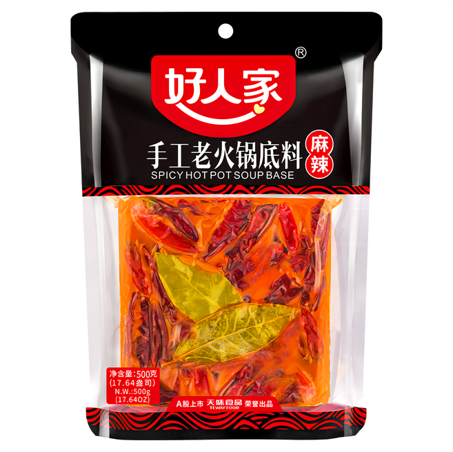 好人家手工老火鍋底料, 500g, 1包