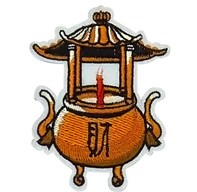 Hi 你好 刺繡貼紙, 香爐, 1張