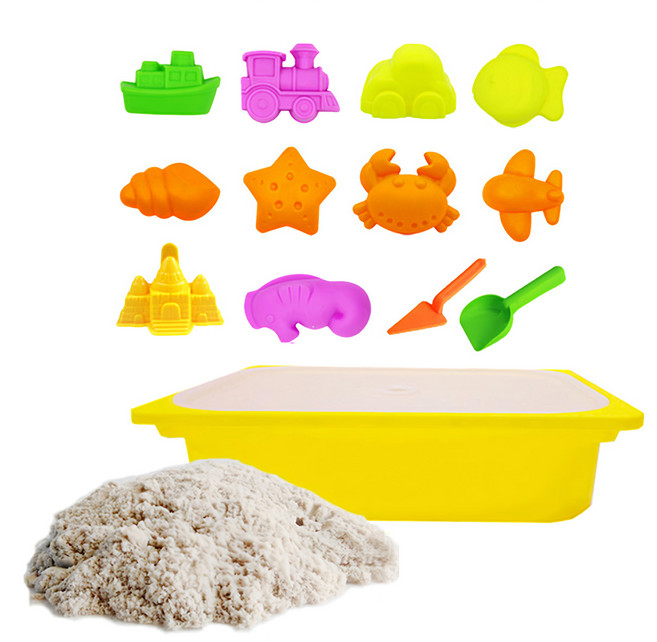 TUMBLING SAND 翻滾動力沙 大型沙盒 +12件海灘玩具 感覺統合鍛煉小肌肉, 1組, 5公斤