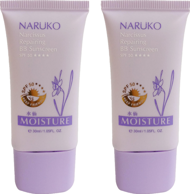 NARUKO 牛爾 台灣公司貨 水仙奇蹟修護BB防曬乳 SPF 50, 30ml, 2條