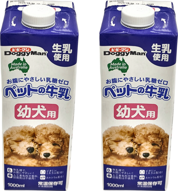 DoggyMan 多格漫 澳洲犬用牛奶 幼犬用, 2瓶, 1000ml, 牛奶