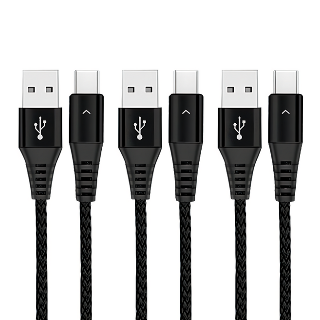 Barrier LED Type-C 高速充電線, 黑色, 3條, 1.2m