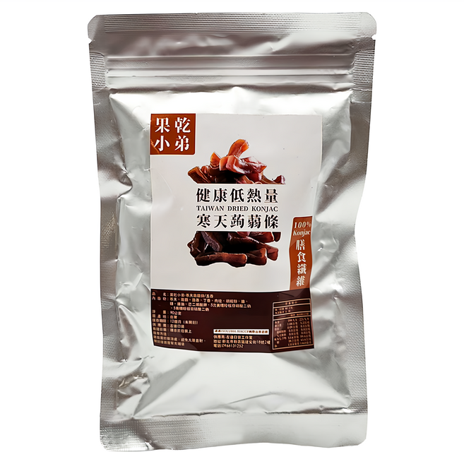 果乾小弟 寒天蒟蒻條 Q彈咀嚼力 增加飽足感 膳食纖維 高纖 全素可用 喝茶 喝酒必備 低熱量, 90g, 1包