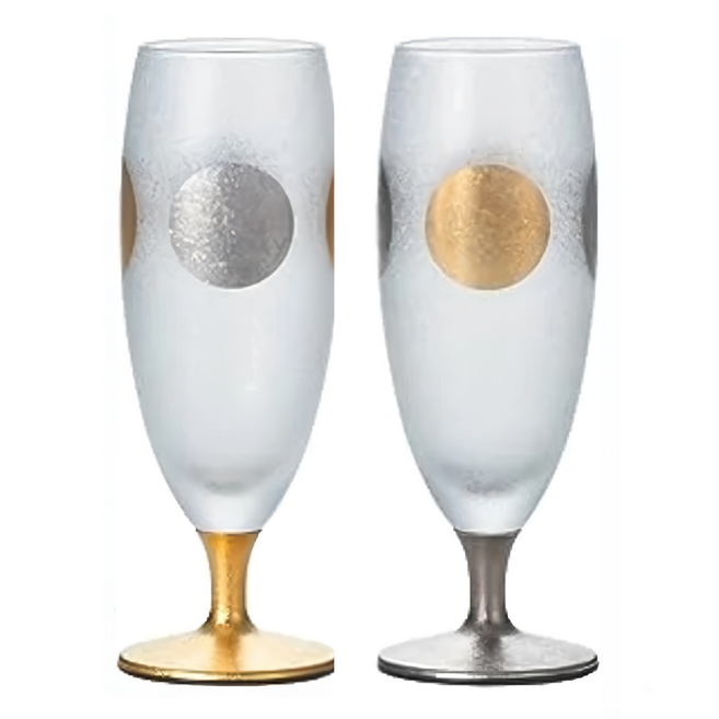 ADERIA 日本進口傳統日月金箔系列 清酒杯組 直徑4.9 x 13.7cm 347g 125ml, 日月金箔, 1組