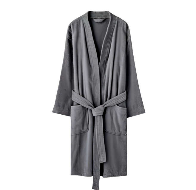 純棉浴袍 M 灰色, 1件