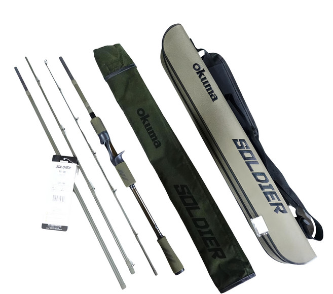 okuma 寶熊釣具 路亞竿 特戰Soldier 直柄 3節, 綠色