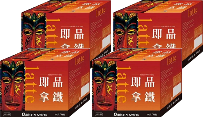 BARISTA COFFEE 西雅圖 即品拿鐵, 21g, 15包, 4盒