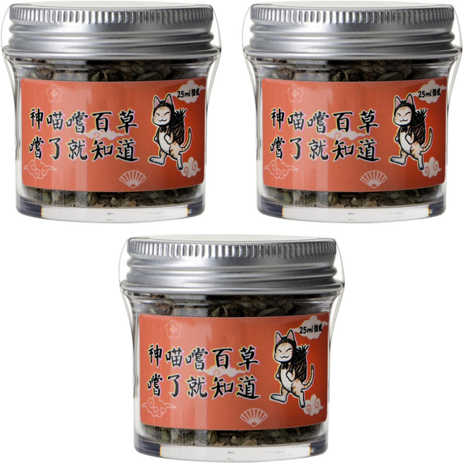 神喵嚐百草 粗收貓草, 小, 25ml, 3罐