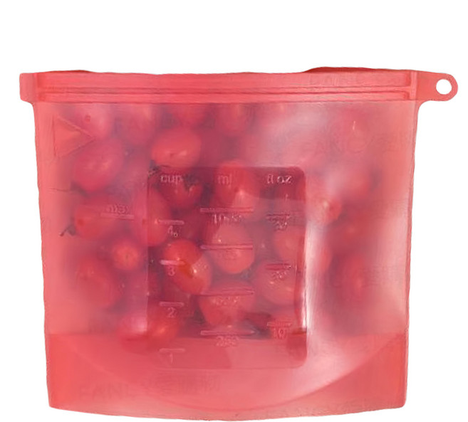 FANCY LIFE 矽膠密封保鮮袋 紅色, 1個, 1個