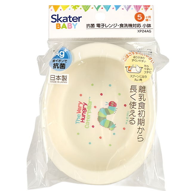 Skater XP21AG 塑膠碗學習碗 290ml, 好餓的毛毛蟲 白色, 1個