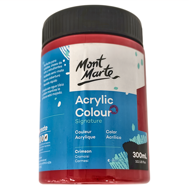 Mont Marte 蒙瑪特 壓克力顏料 MSCH3011 深紅色, 1色, 300ml