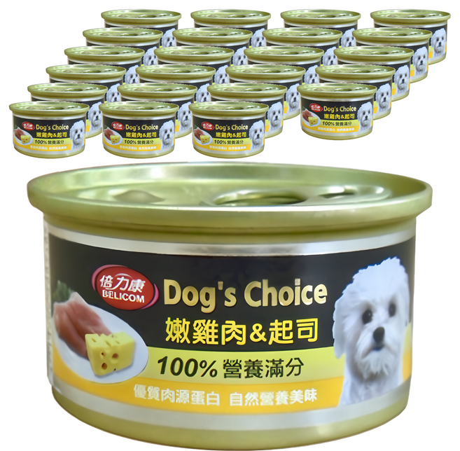 BELICOM 倍力康 小狗罐 A087 1歲以上犬適用, 嫩雞肉 + 起司, 80g, 24罐