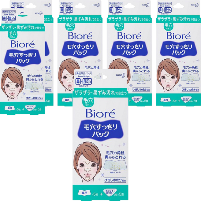 Biore 蜜妮 粉刺黑頭鼻頭毛孔清潔吸皮脂部位貼布 鼻貼*5+三角貼*10, 15片, 6盒