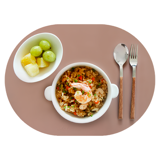 ade.l Ellips系列 矽膠餐墊, 豆沙紅, 327 x 242 x 1.2mm, 2個