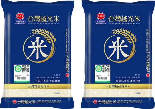 三好米 履歷台灣越光米, CNS一等, 1.5kg, 2包