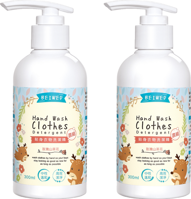 BEIWED 貝薇美學 貼身衣物濃縮洗潔精 玫瑰山茶花香 300ml 中性溫和 高效潔淨, 2瓶