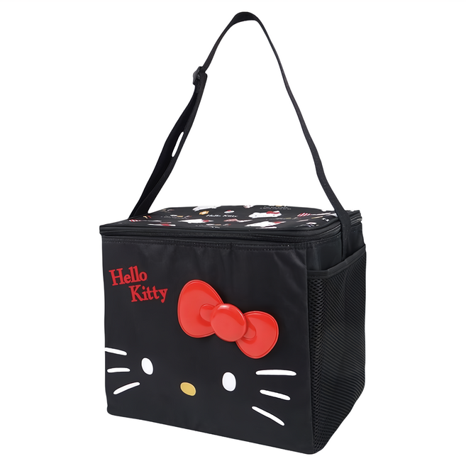 收納王妃 Hello Kitty 立體側背保冷袋, 黑色, 1個