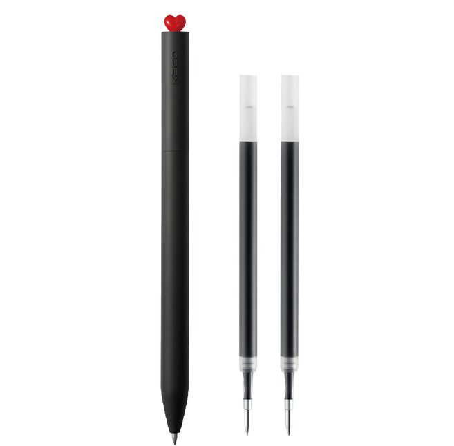 KaCO FIRST LOVE 初心旋轉中性筆圓珠筆 Set 2支 0.5mm 筆芯, 暗戀黑, 1組