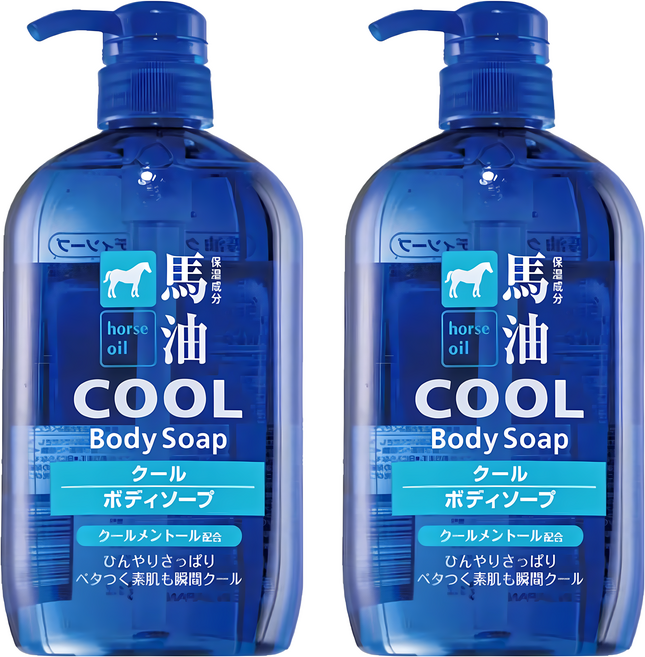 KUMANO 熊野油脂 馬油涼爽保濕沐浴乳, 600ml, 2瓶