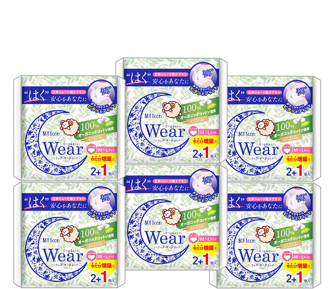 SOFTeen舒婷 柔棉自在安心褲 6包 Set M~L 尺寸 日本制, 中型(M~L), 3件