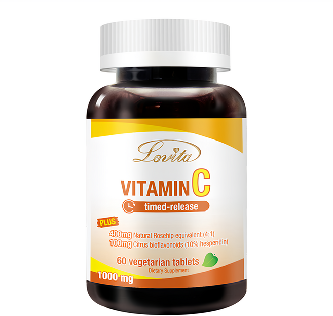 Lovita 緩釋型維生素C素食食品錠, 60顆, 1罐